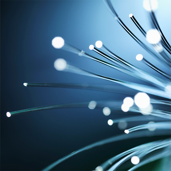 fiber optic cables - background blue