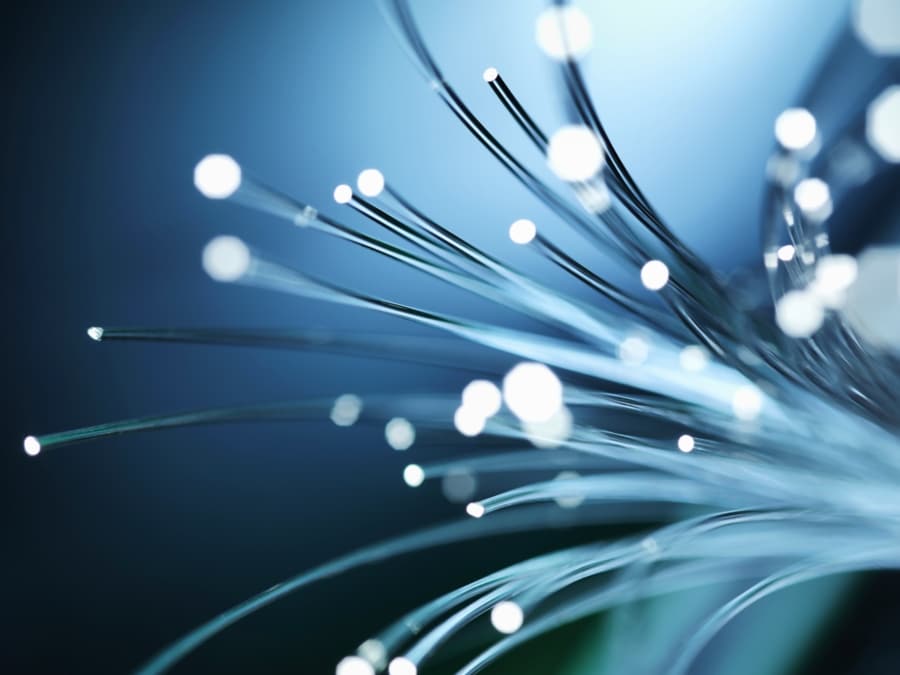 Bundles of illuminated optical fibres used to carry high volumes of data