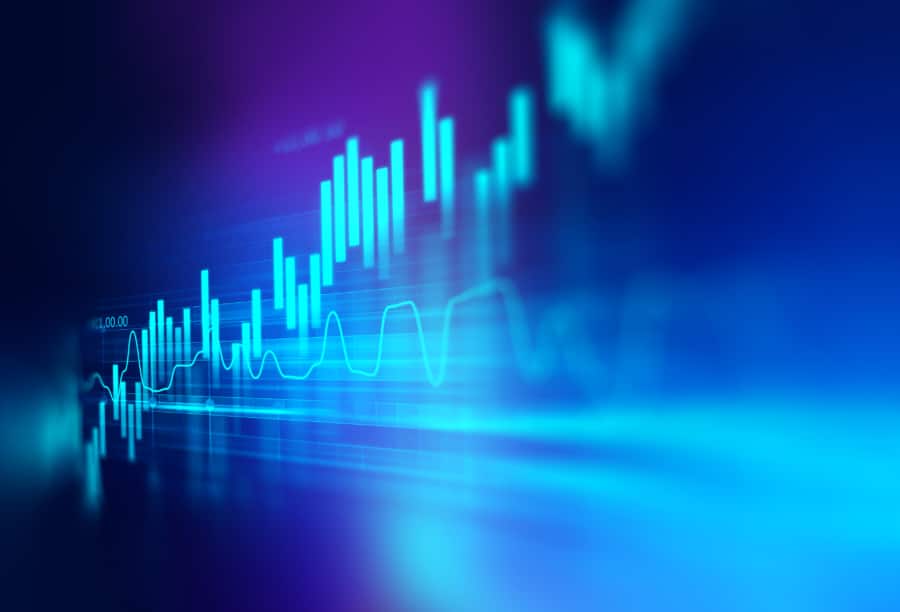 financial stock market graph on technology abstract background
